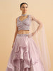 Lilac Butterfly Organza Skirt Top Set