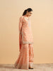 Peachy Organza Tulip Stitched Suit