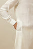 Ivory White Embroidered Kurta Jacket Set