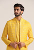 Illuminating Yellow Shisha Embroidered Kurta Jacket Set
