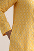 Golden Yellow Jacquard Patterned Kurta Set