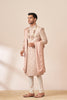 Faded Pink Embroidered Sherwani with Dupatta