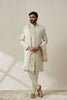 Classy White Patterned Sherwani Set