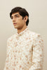 Off White and Pink Embroidered Sherwani Set