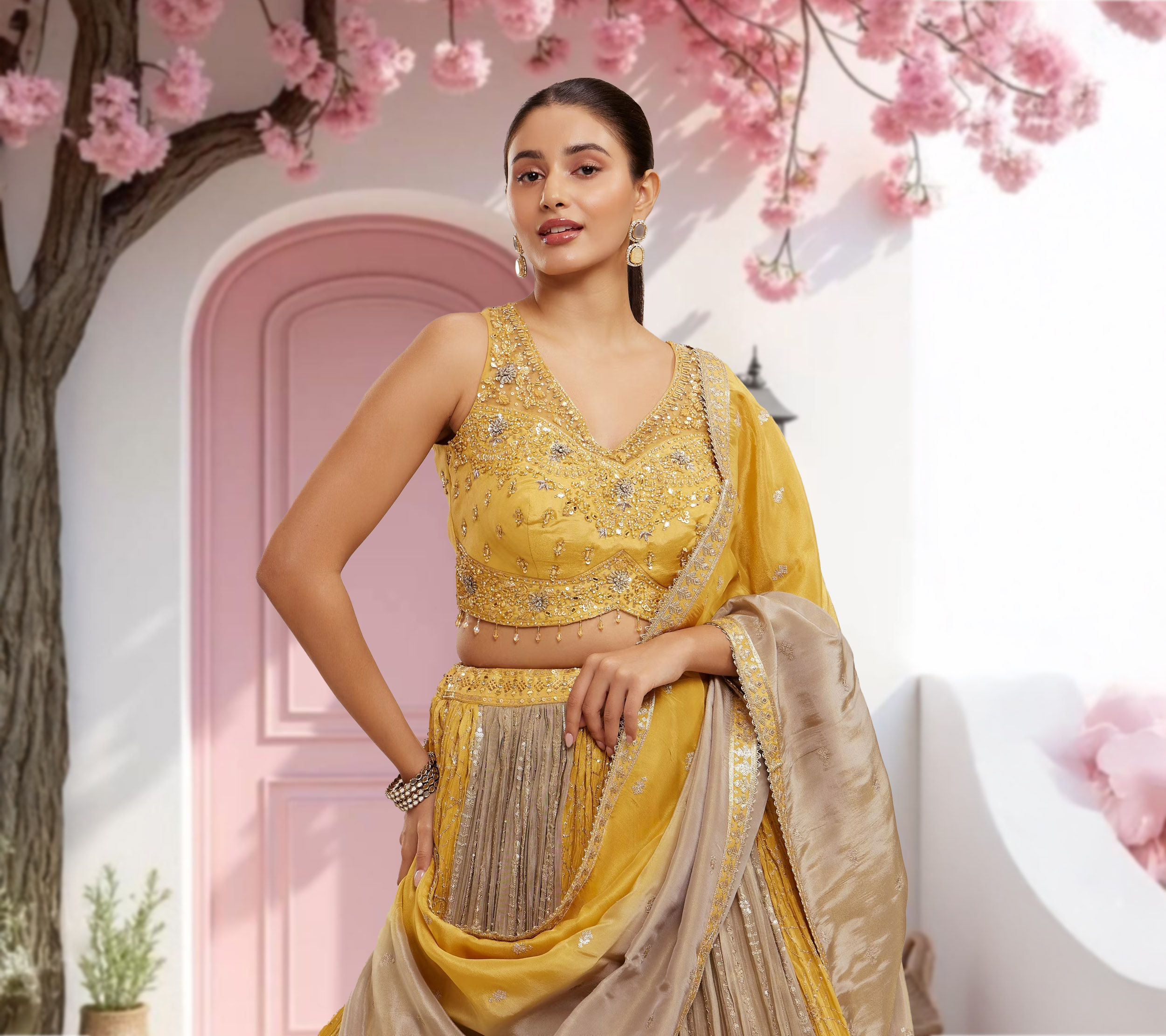 The Versatility of the Cream Lehenga: From Mehendi to Reception