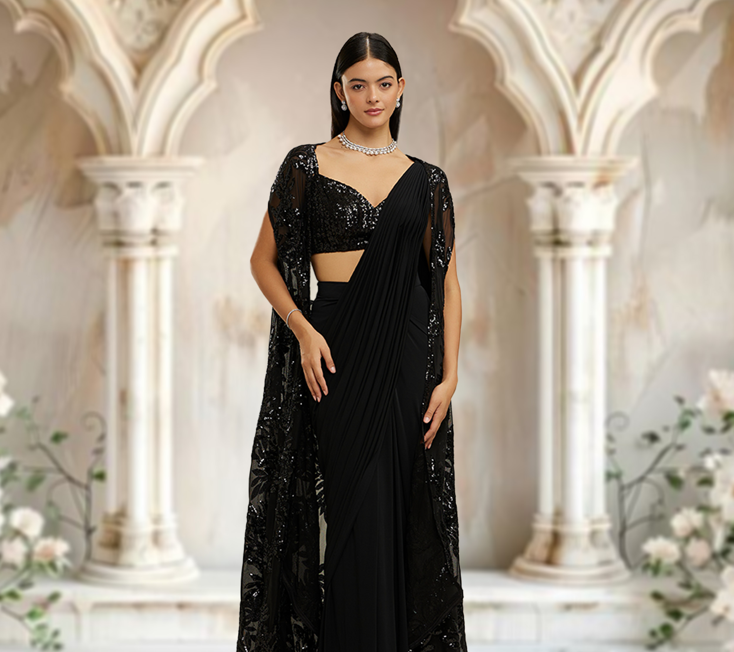 Trendy Hairdos That Complement Indo-Western Saree Styles Perfectly