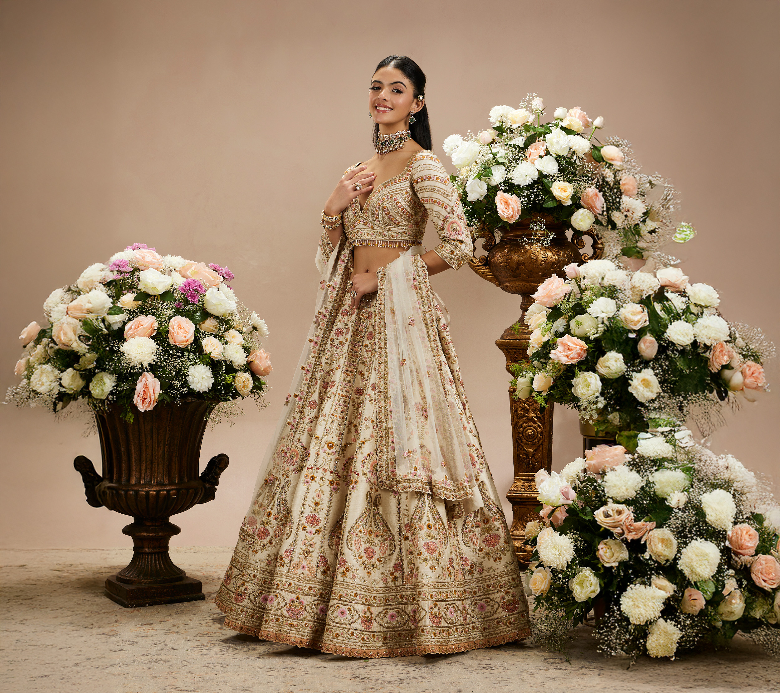 Clever Ways to Layer a Cancan for a Voluminous Embroidered Net Lehenga